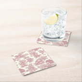 Classy Elegant Chique Roze Paarden Country Toile Kartonnen Onderzetters (Insitu)