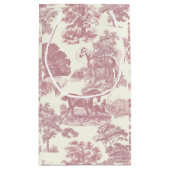 Classy Elegant Chique Roze Paarden Country Toile Klein Cadeauzakje (Achterkant)