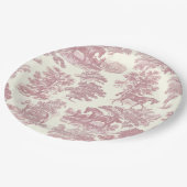 Classy Elegant Chique Roze Paarden Country Toile Papieren Bordje (Gekanteld)