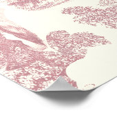 Classy Elegant Chique Roze Paarden Country Toile Poster (Hoek)