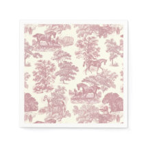 Classy Elegant Chique Roze Paarden Country Toile