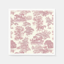 Classy Elegant Chique Roze Paarden Country Toile Servet
