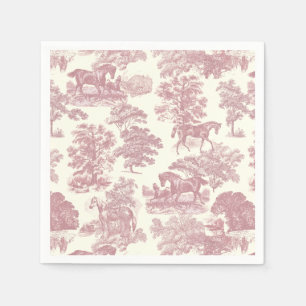 Classy Elegant Chique Roze Paarden Country Toile Servet