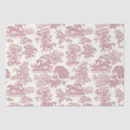Classy Elegant Chique Roze Paarden Country Toile Tissuepapier