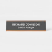 Classy Elegant Custom Name Title Employee Kantoor Bureau Naambordje (Voorkant)