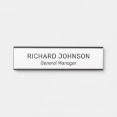 Classy Elegant Custom Name Title Employee Kantoor Deurbordje (Voorkant)