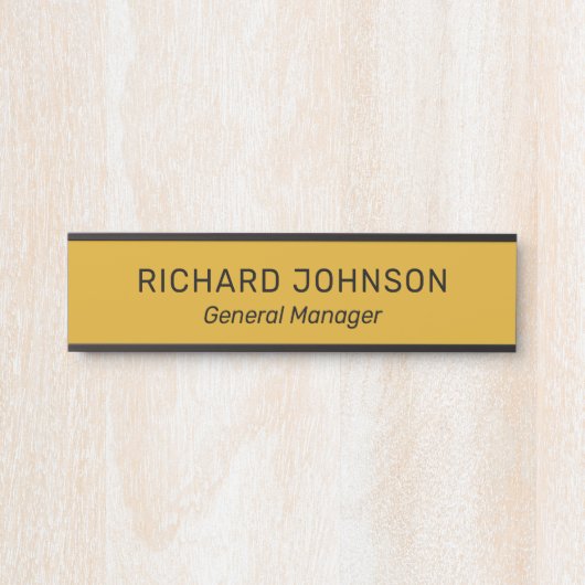 Classy Elegant Custom Name Title Employee Kantoor Deurbordje (Voorkant)