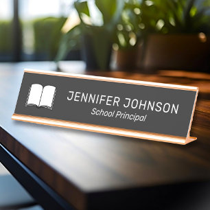 Classy Elegant Custom Name Title Logo Employee Bureau Naambordje