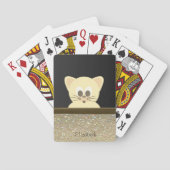 Classy Elegant Cute Cat, Black Pokerkaarten (Achterkant)