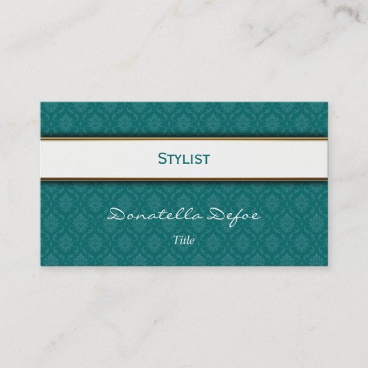 Classy Elegant Damask Professional Visitekaartje (Voorkant)