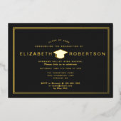 Classy Elegant Diploma Graduation Party Invitation Folie Uitnodiging (Voorkant)