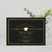 Classy Elegant Diploma Graduation Party Invitation Folie Uitnodiging (Staand Voorkant)