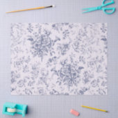 Classy Elegant  Dusty Blue Floral Toile Tissuepapier (Craft)
