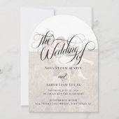 Classy Elegant Eenvoudige Foto Overlay Boog Trouwe Kaart (Voorkant)