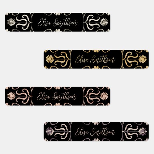 Classy Elegant Feminine Roos Gold Black & Silver Labels (Groep)