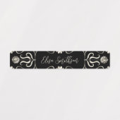 Classy Elegant Feminine Roos Gold Black & Silver Labels (Design 1)