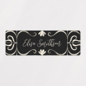 Classy Elegant Feminine Roos Gold Black & Silver Labels (Design 1)