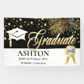 Classy | Elegant Fireworks | Sterren Afstuderen — Spandoek (Horizontaal)