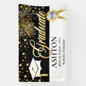 Classy | Elegant Fireworks | Sterren Afstuderen —  Spandoek (Verticaal)