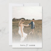 Classy Elegant Foto Overlay QR Code Trouwen Kaart (Achterkant)