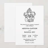 Classy Elegant Ganpati Indiase God Bruiloft Kaart (Voorkant / Achterkant)