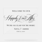 Classy Elegant Gelukkig Altijd Na Huwelijk Welkom Acryl Bord (Voorkant)