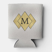 Classy Elegant Gepersonaliseerd Faux Wit Leder Blikjeskoeler (Voorkant)