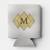 Classy Elegant Gepersonaliseerd Faux Wit Leder Blikjeskoeler (Achterkant)