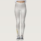 Classy Elegant Gepersonaliseerd Faux Wit Leder Leggings (Voorkant)
