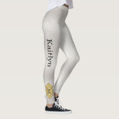 Classy Elegant Gepersonaliseerd Faux Wit Leder Leggings (Rechts)