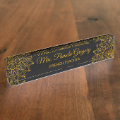 Classy elegant Girly zwart Naambordje (Zijkant)