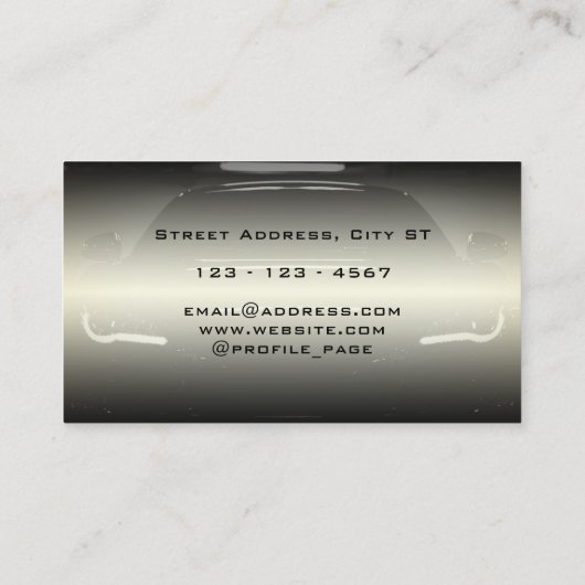 Classy elegant glanzend automotief visitekaartje (Achterkant)