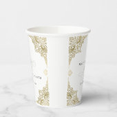 Classy Elegant Gold Art Deco  huwelijk Papieren Bekers (Links)