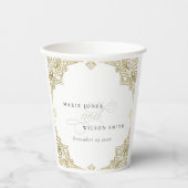 Classy Elegant Gold Art Deco  huwelijk Papieren Bekers (Voorkant)
