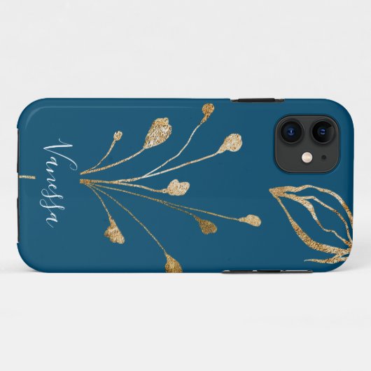 Classy Elegant Gold bloemen Case-Mate iPhone Case (Achterkant (horizontaal))