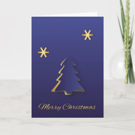 Classy Elegant Gold Blue-kerstboom Feestdagen Kaart
