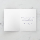 Classy Elegant Gold Blue-kerstboom Feestdagen Kaart (Binnen)