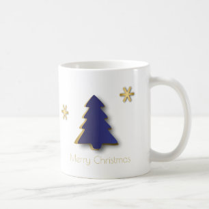 Classy Elegant Gold Blue-kerstboom Koffiemok