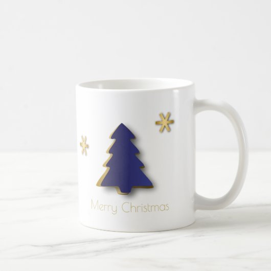 Classy Elegant Gold Blue-kerstboom Koffiemok (Rechts)