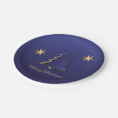 Classy Elegant Gold Blue-kerstboom Papieren Bordje (Gekanteld)