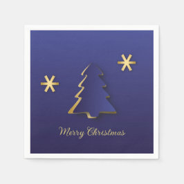 Classy Elegant Gold Blue-kerstboom Servet