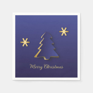 Classy Elegant Gold Blue-kerstboom Servet