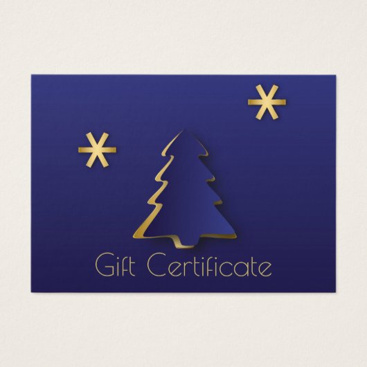 Classy Elegant Gold Blue-kerstkaart Visitekaartje (Voorkant)