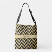 Classy Elegant Gold Chevrons Crossbody Tas (Achterkant)