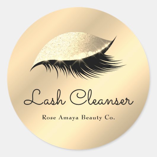 Classy Elegant Gold Custom Lash Cleanser Label (Voorkant)