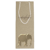 Classy Elegant Gold Elephant Monogram Wijn Cadeautas (Achterkant)
