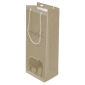 Classy Elegant Gold Elephant Monogram Wijn Cadeautas (Voorkant Gekanteld)