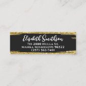 Classy & Elegant Gold Glitter Modern Luxury Custom Mini Visitekaartje (Voorkant)