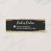 Classy & Elegant Gold Glitter Modern Luxury Custom Mini Visitekaartje (Achterkant)