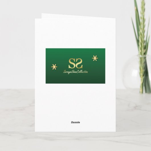 Classy Elegant Gold Green-kerstboom Feestdagen Kaart (Achterkant)